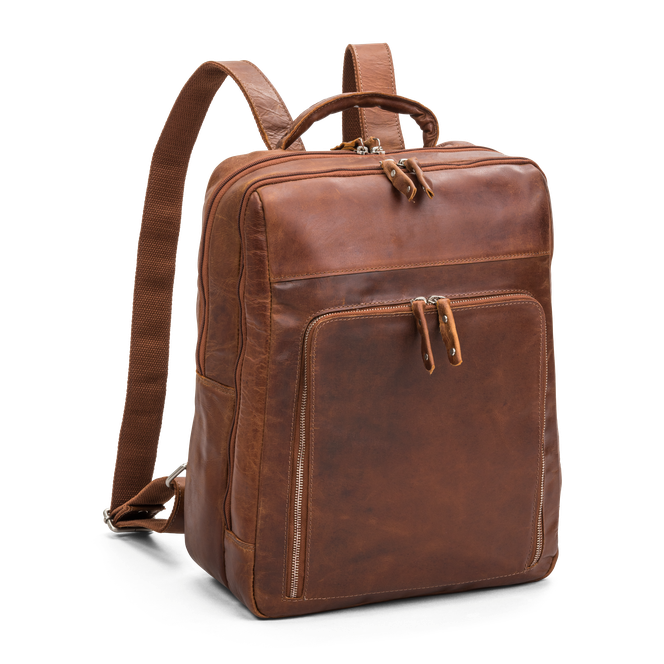 Florence ryggsekk til pc i skinn 15,6" Cognac